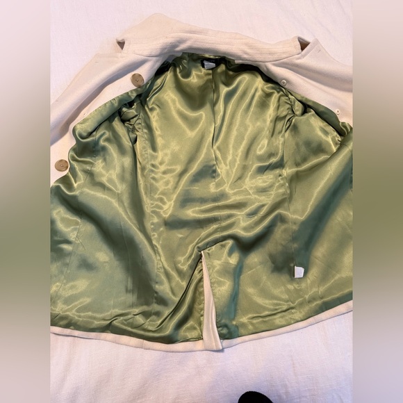 J. Crew Women's Warm 100% Wool Classic Collared Peacoat Cream Size Small - Picture 3 of 6